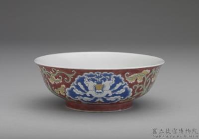 图片[2]-Bowl with peonies on a red ground in painted enamels, Qing dynasty, Kangxi reign (1662-1722)-China Archive